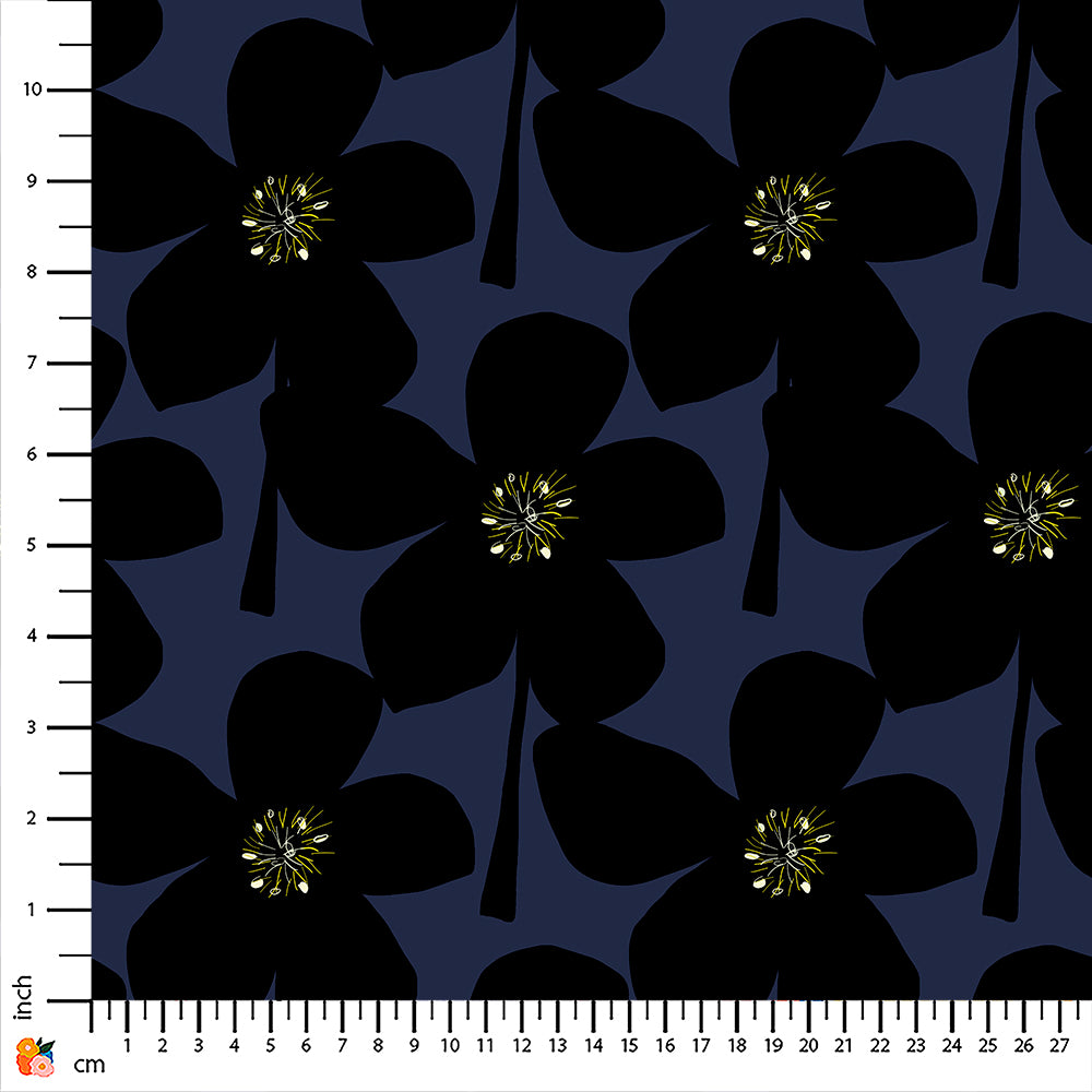 Jigger Jagger Hellabore Navy Cotton Sateen Remnant