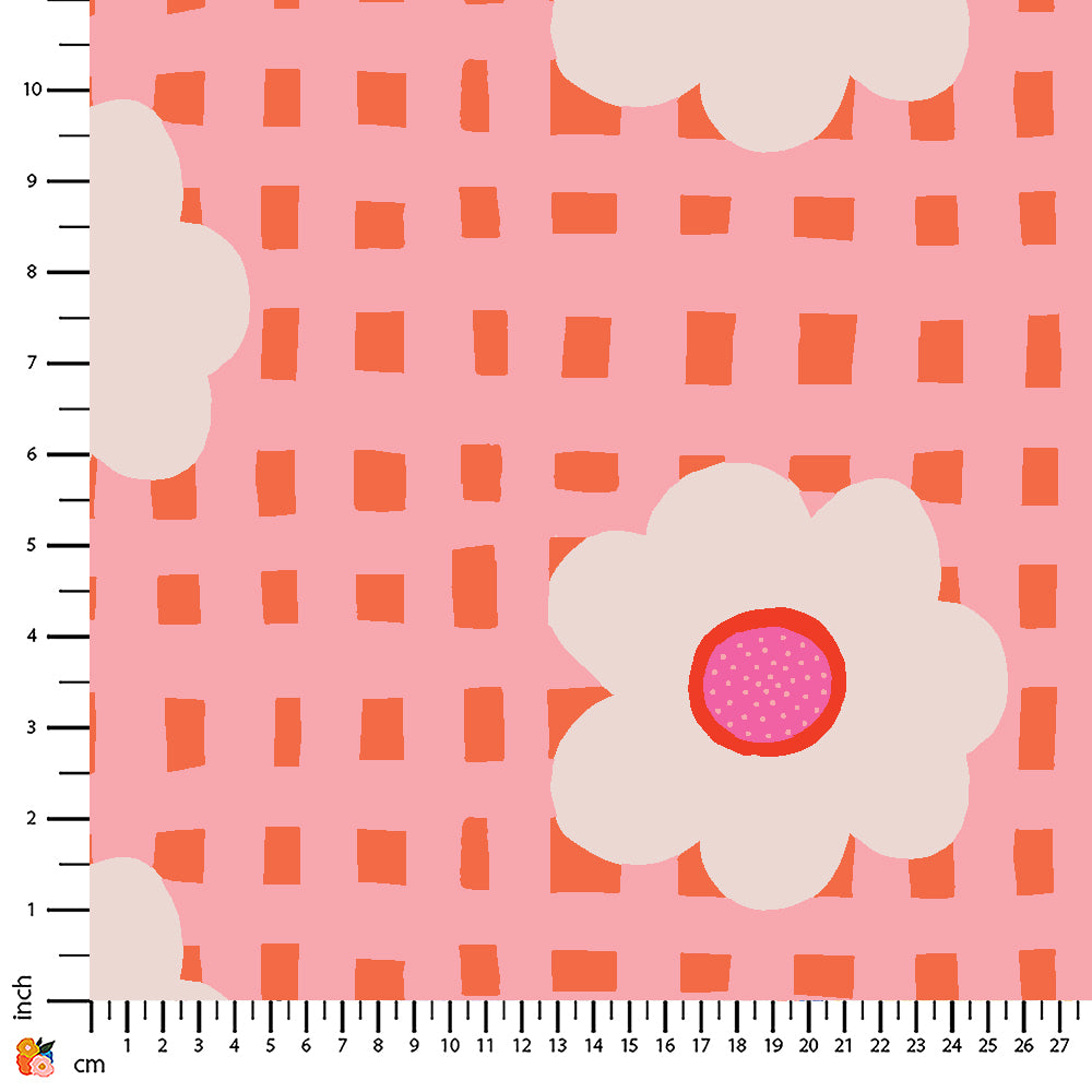 Kristina Forrest Floral Fields Pink Lightweight Cotton Remnant