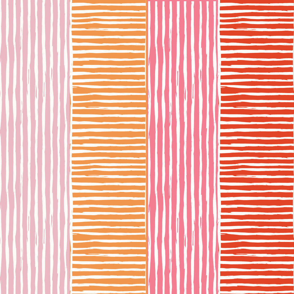 Nerida Hansen New Directions Pink & Red Tencel Linen - Australian Printed