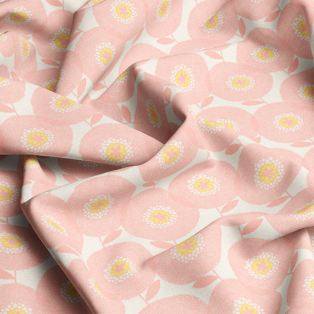 Skinny la Minx Flower Fields Pink Tencel Linen 1m Remnant