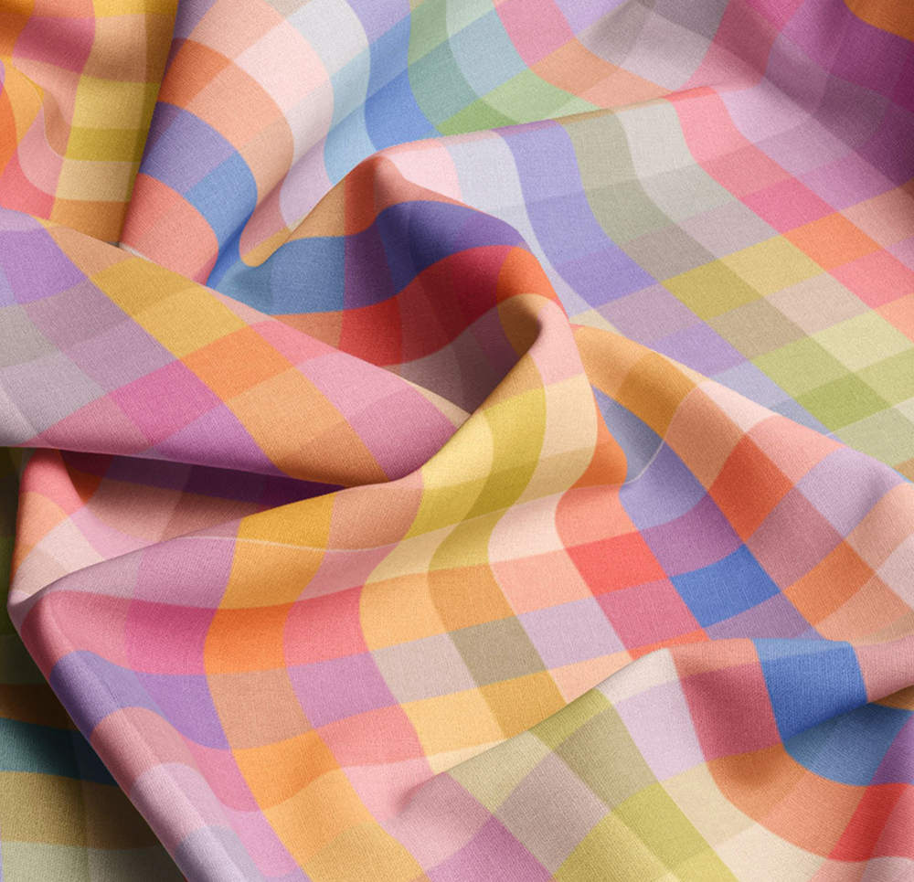 Nerida Hansen Shirt Check Rainbow Organic Fine Poplin