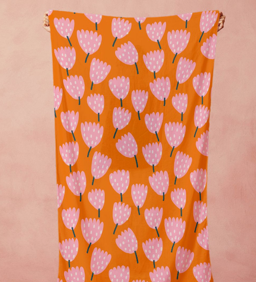 Jennifer Bouron Tulips Orange Giza Cotton Remnant