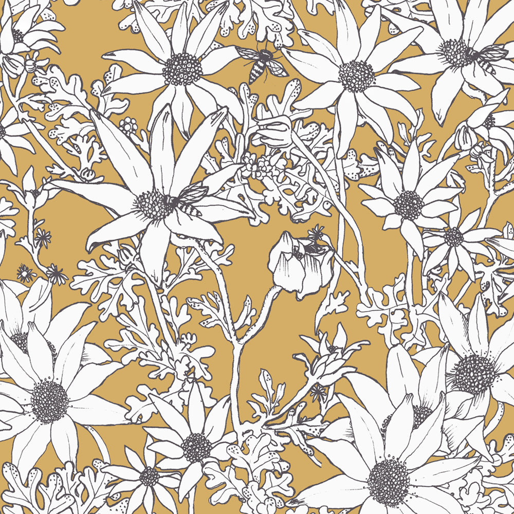 The Scenic Route Flannel Flowers Ochre Pre-Order End June Delivery