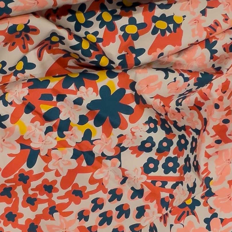 Holli Zollinger Maya Flower Coral Sateen Remnant